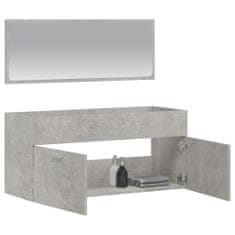 Vidaxl Koupelnová skříňka se zrcadlem betonově šedá kompozitní dřevo