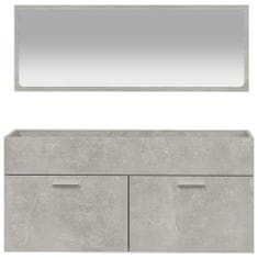 Vidaxl Koupelnová skříňka se zrcadlem betonově šedá kompozitní dřevo
