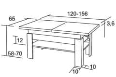 BRADOP Konferenční stůl RADIM 120(156)x65