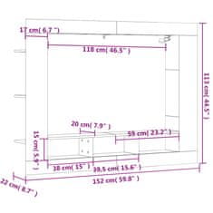 Vidaxl TV skříňka hnědý dub 152 x 22 x 113 cm kompozitní dřevo