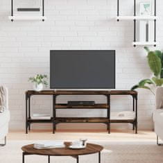 Greatstore TV stolek kouřový dub 121x35x45 cm kompozitní dřevo a železo