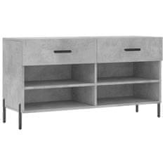 Greatstore Botník betonově šedý 102 x 35 x 55 cm kompozitní dřevo