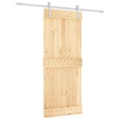 Greatstore Posuvné dveře s kováním 85 x 210 cm masivní borové dřevo