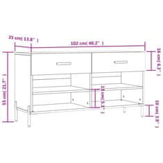 Vidaxl Botník kouřový dub 102 x 35 x 55 cm kompozitní dřevo