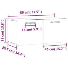 Vidaxl Nástěnná skříňka černá 80 x 36,5 x 35 cm kompozitní dřevo