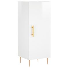 Vidaxl Skříň highboard bílá s vysokým leskem 34,5x34x180 cm kompozit