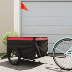 Vidaxl Přívěsný vozík za kolo černý a červený 45 kg železo