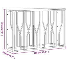 Vidaxl Konzolový stůl stříbrný nerezová ocel a masivní akáciové dřevo