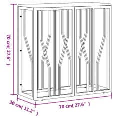 Vidaxl Konzolový stůl stříbrný nerezová ocel a masivní akáciové dřevo