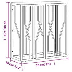 Vidaxl Konzolový stůl stříbrný nerez ocel a masivní recyklované dřevo