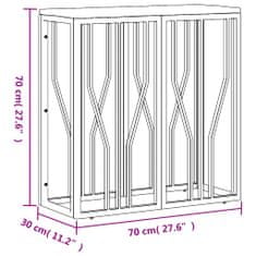 Vidaxl Konzolový stůl stříbrný nerez ocel a masivní recyklované dřevo