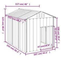 Vidaxl Psí bouda se střechou antracitová 117 x 153 x 123 cm ocel