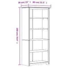 Petromila Knihovna BODO bílá 82x40x173 cm masivní borovice 5patrová