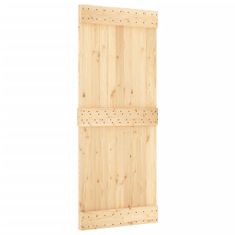 Greatstore Posuvné dveře s kováním 85 x 210 cm masivní borové dřevo