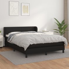 Vidaxl Box spring postel s matrací černá 140 x 190 cm umělá kůže