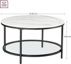 Artenat Konferenční stolek Dian, 80 cm, bílá
