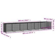 Petromila Klec pro kuřata se střechou světle šedá 603 x 98 x 90 cm ocel