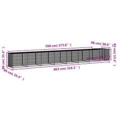 Petromila Klec pro kuřata se střechou antracitová 803 x 98 x 90 cm ocel