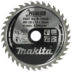 Makita Kotouč na dřevo 136xx20mm 36 zubů B-33635