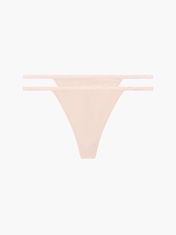 Calvin Klein Dámská tanga 2 pack QD3807E TRN písková - Calvin Klein písková L