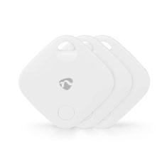 Nedis chytrý bezdrátový Bluetooth vyhledávač/lokátor klíčů do 40 m, podpora Apple ‘Find My’ App, 3 ks (BTTAG10WT3)