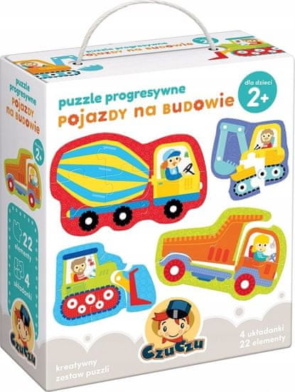 CzuCzu Puzzle Stavební stroje 4v1 (4-7 dílků)