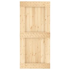 Greatstore Posuvné dveře s kováním 95 x 210 cm masivní borové dřevo