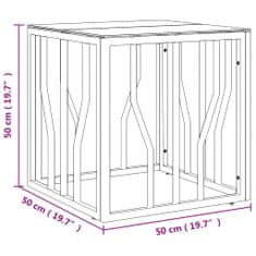 Greatstore Konferenční stolek stříbrný 50x50x50 cm nerezová ocel a sklo