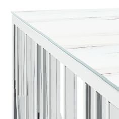 Greatstore Konferenční stolek stříbrný 100x100x50 cm nerezová ocel a sklo