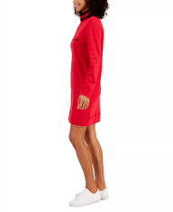 Tommy Hilfiger Dámské mikinové šaty Logo Funnel červené M