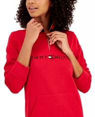 Tommy Hilfiger Dámské mikinové šaty Logo Funnel červené M