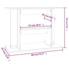 Vidaxl Stojan na akvárium hnědý dub 80 x 35 x 60 cm kompozitní dřevo