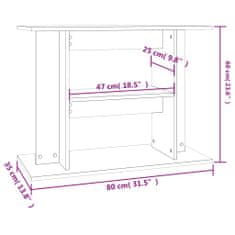 Greatstore Stojan na akvárium kouřový dub 80 x 35 x 60 cm kompozitní dřevo