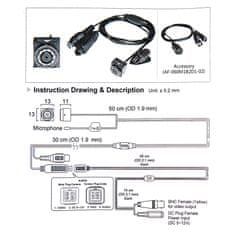 Secutek AHD minikamera s IR přísvitem SMS-S62012AL9