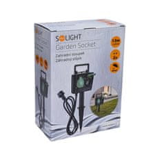 Solight  Zahradní sloupek IP44, 2 zásuvky, gumový kabel 1,5m