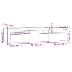 Vidaxl TV skříňka s LED osvětlením černá 180x35x40 cm