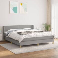 Vidaxl Box spring postel s matrací světle šedá 160 x 200 cm textil