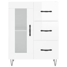 Vidaxl Skříň highboard lesklá bílá 69,5 x 34 x 180 cm kompozitní dřevo