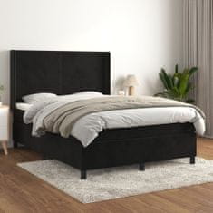 Petromila Box spring postel s matrací černá 140 x 190 cm samet
