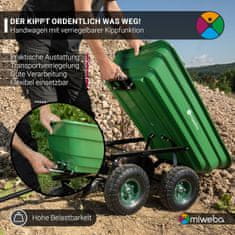 Miweba Zahradní vyklápěcí vozík Dumper zelený