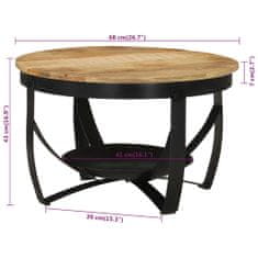 Vidaxl Konferenční stolek Ø 68 x 43 cm masivní mangovník a železo