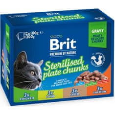 Brit premium Cat kaps. Sterile Plate 12x100 g