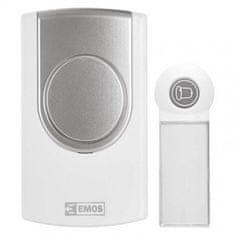 Emos P5723 Domovní bezdrátový zvonek na 3x AA, bílý 3402107000