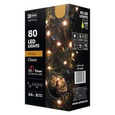 Emos Vánoční osvětlení ZY1432T 80LED XMAS CLASIC TIMER 8M