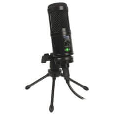 Platinet Mikrofon VARR GAMING TUBE CARDIOID SET USB TRIPOD - černý