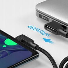 Mcdodo MCDODO ÚHLOVÝ KABEL USB LIGHTNING SPIRÁLOVÁ PRUŽINA PRO IPHONE 14 VEDL 2M