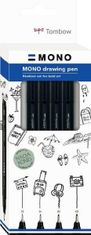 Tombow Fineliner MONO drawing pen - sada Fine 4ks