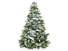 LAALU.cz Ozdobený umělý vánoční stromeček se 131 ks ozdob NEBESKÉ STŘÍBRO 240 cm stromek se stojánkem a vánočními ozdobami
