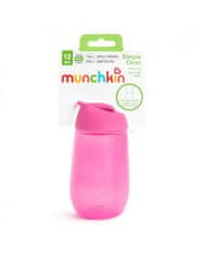 Munchkin - Hrneček s brčkem Simple Clean 296ml - růžový