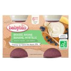 Babybio Brassé z ovesného mléka banán borůvka 2x 130 g